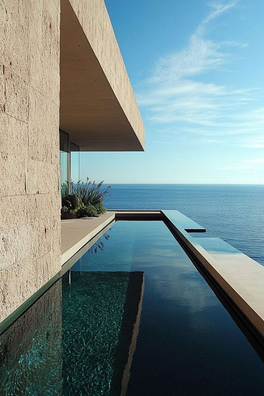 modern house geometric pool with stunning ocean view 2