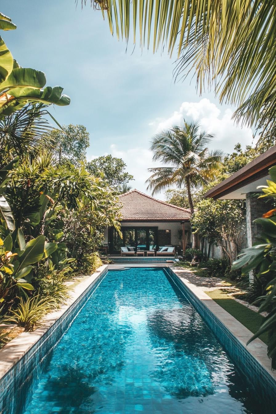 modern mansion pool in a lush tropical landscape 2