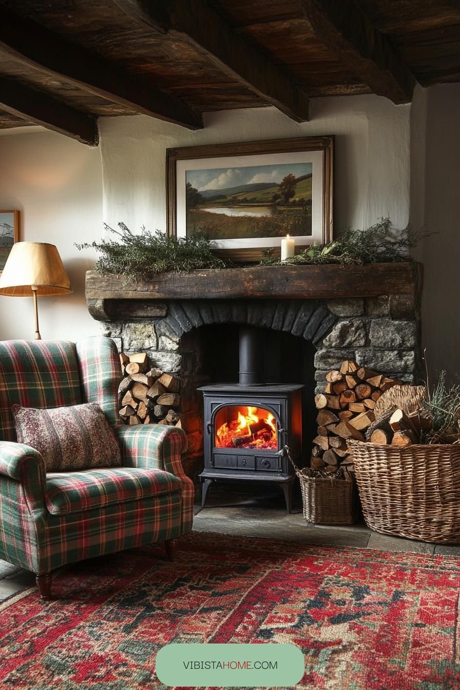 Plaid Sanctuary by the Hearth