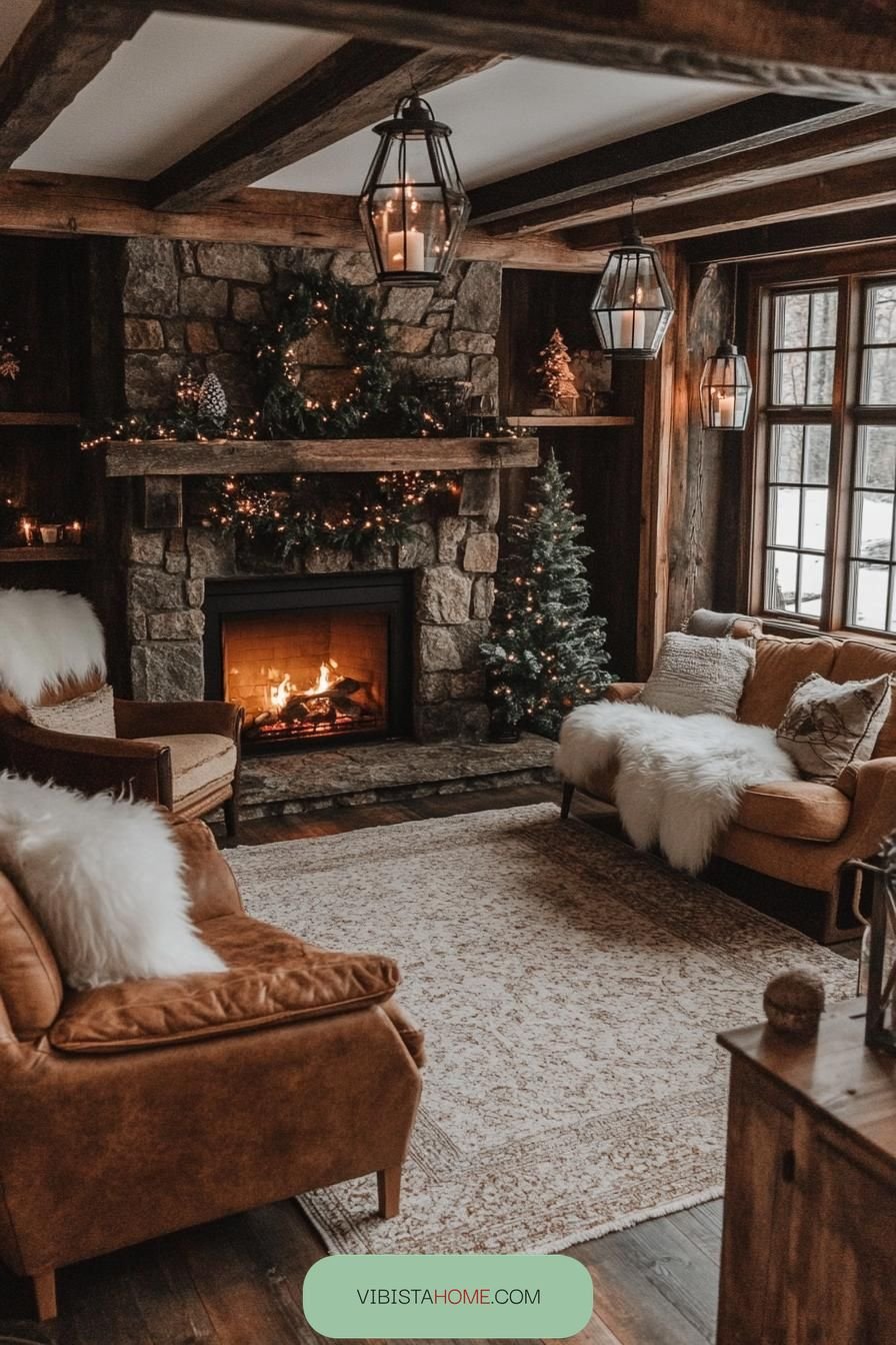 Cozy Nook by a Rocky Hearth