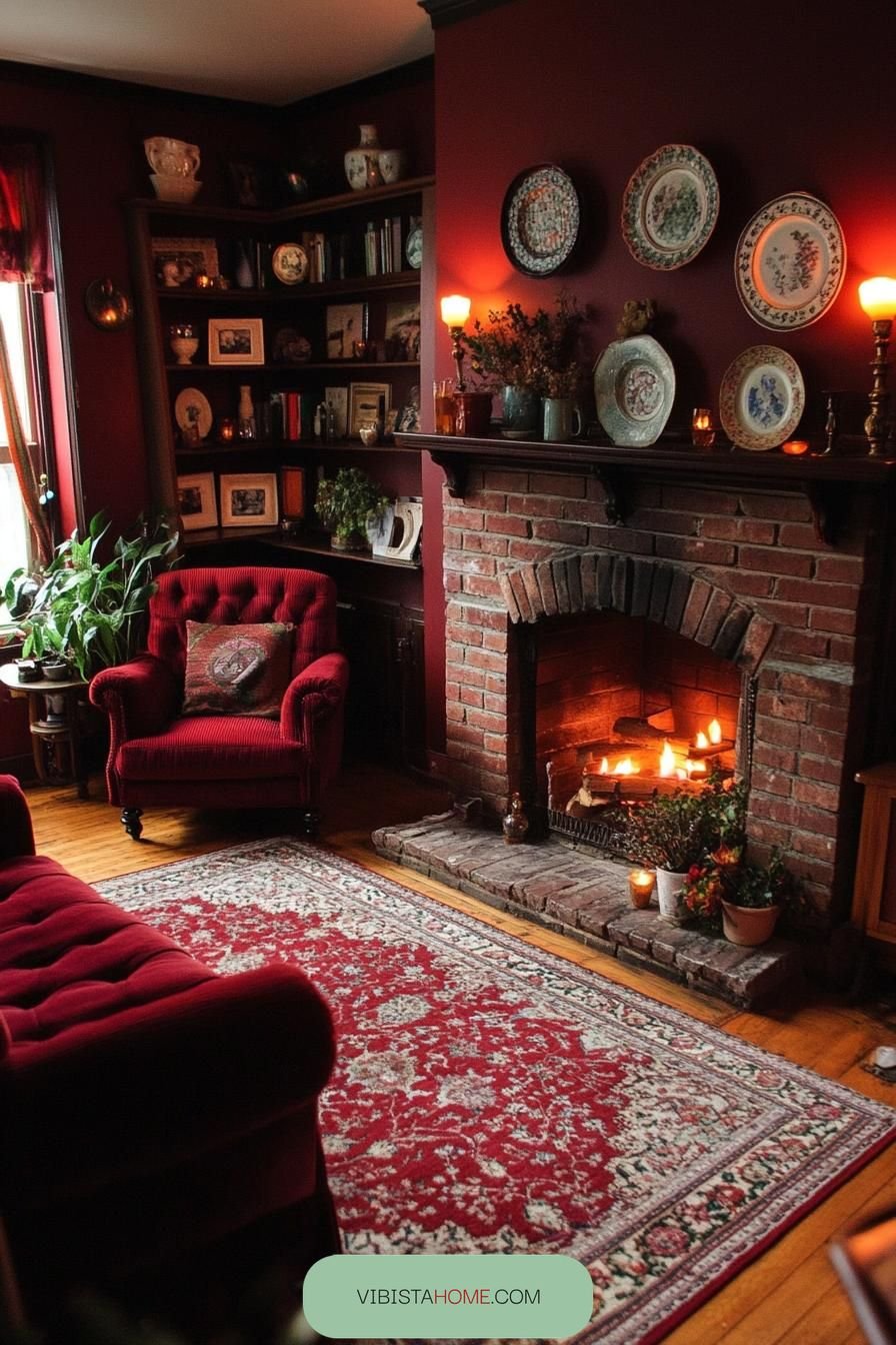 Cozy Gothic Living Room Cottage
