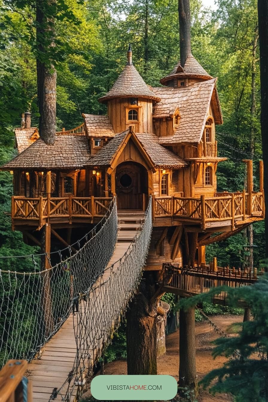 Treehouse Mansion Linked by Rope Bridges - photo 4
