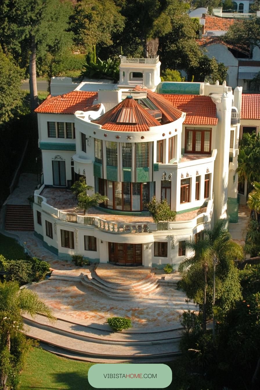 Vintage Retro-Style Mansion