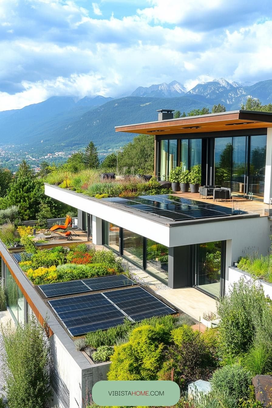 Solar Panel Rooftop Garden