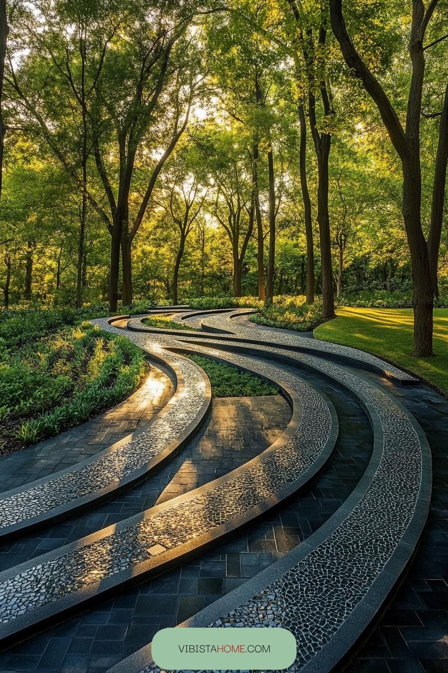 Garden Pathways With Geometric Shapes