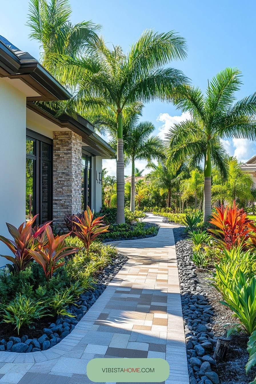 Leafy Path to a Tropical Brick Sanctuary