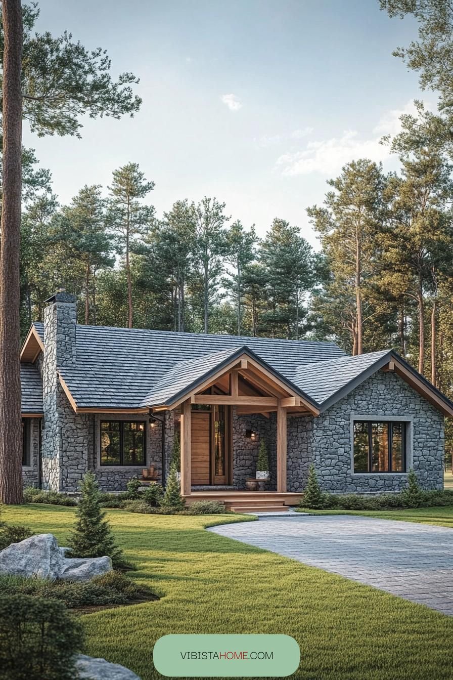 Stone Cottage Tucked in the Woods