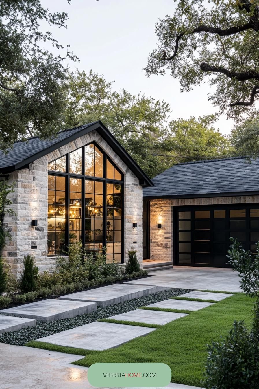 Stone Haven Nestled Among Trees
