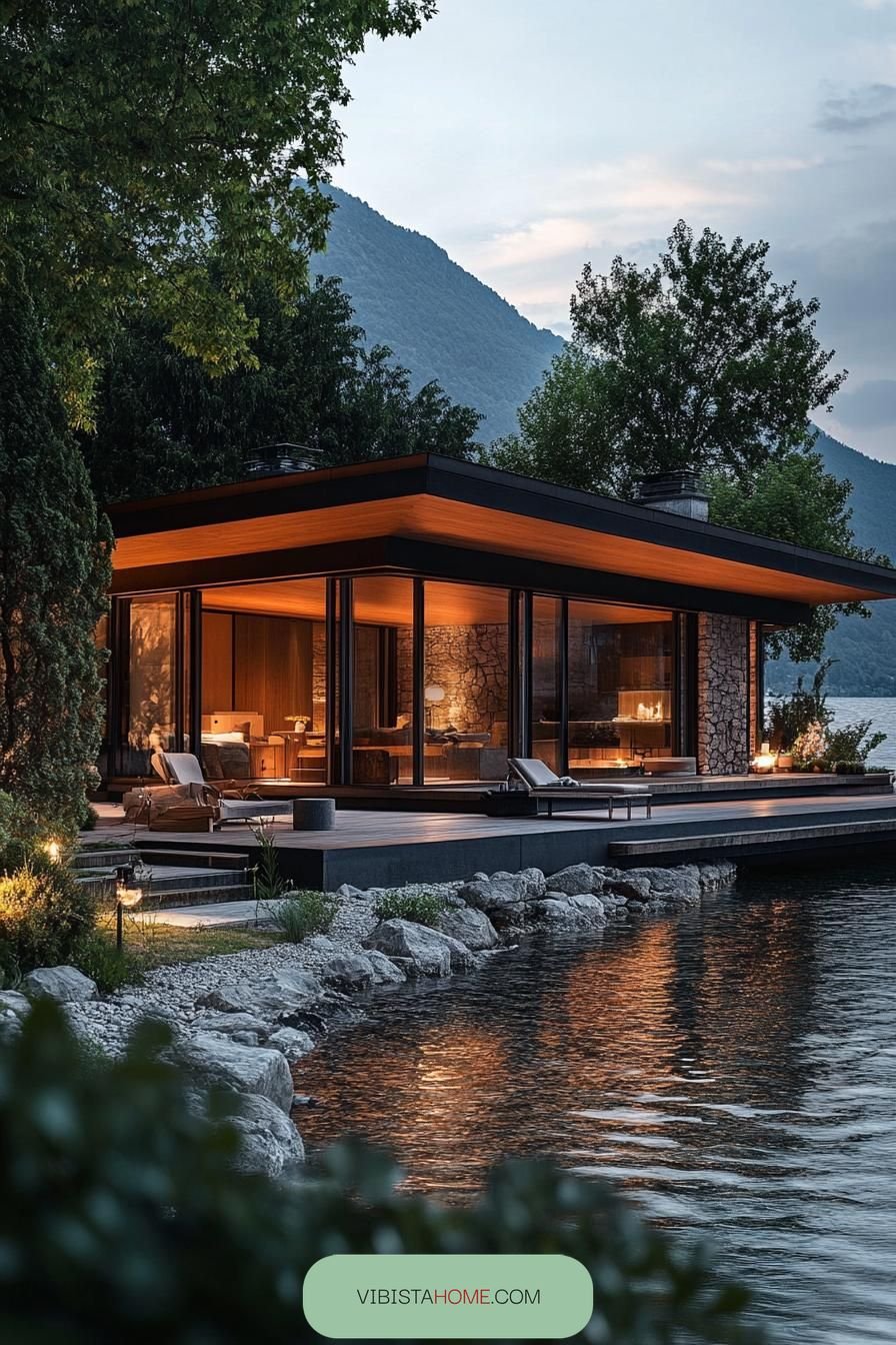 Lakeside Retreat with Modern Style