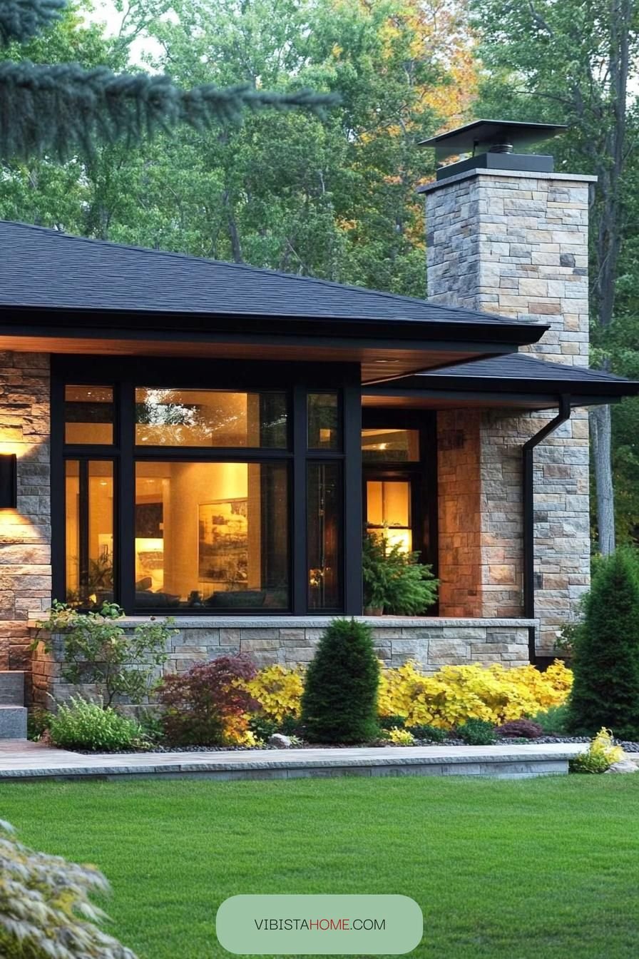 Stone Oasis Surrounded by Greenery