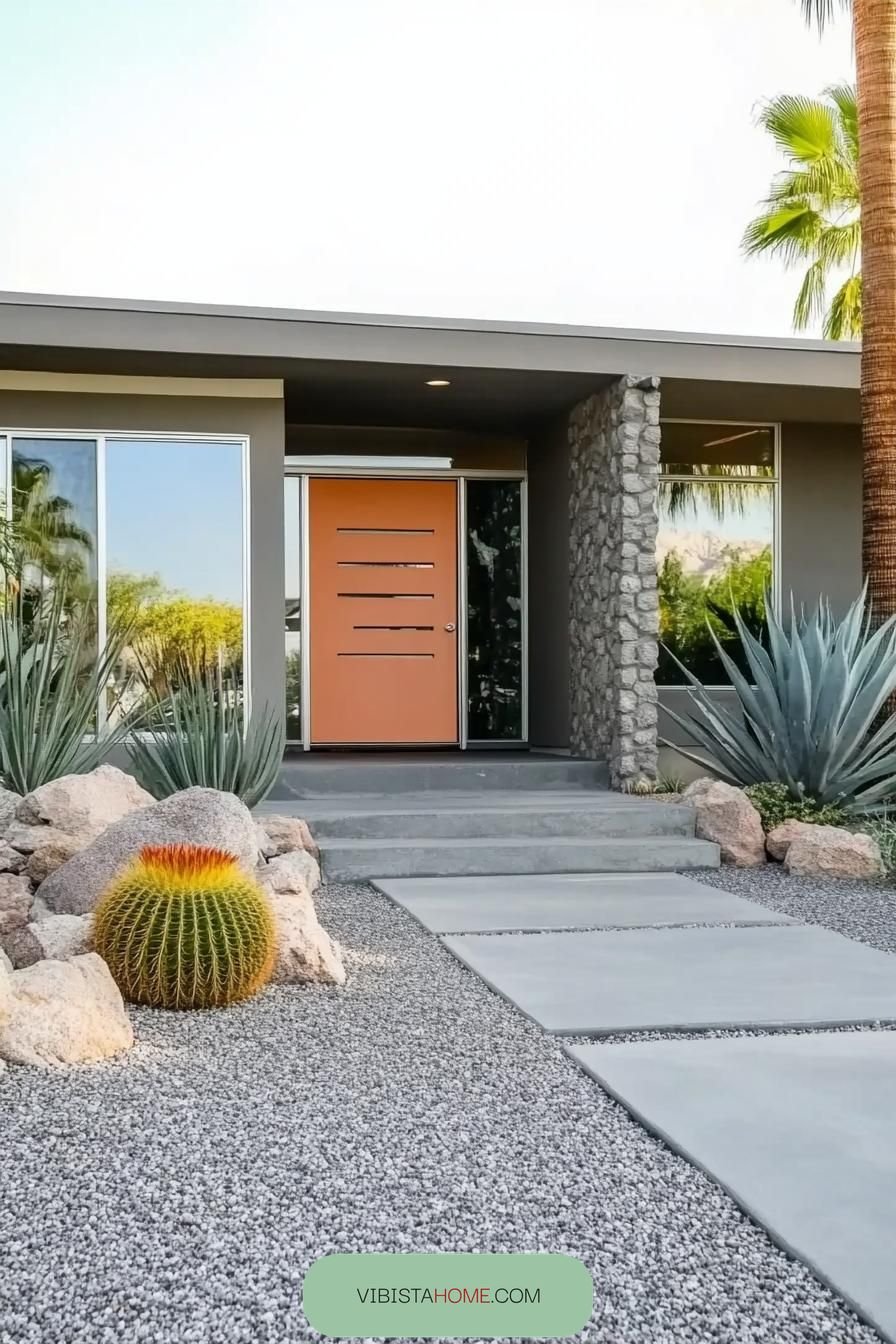 Orange Velvet Entryway Elegance