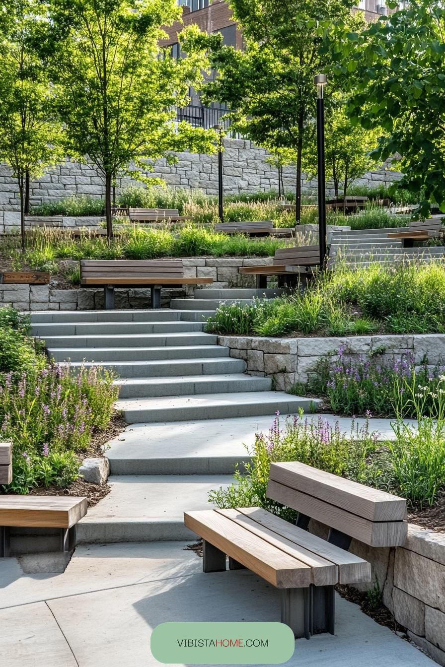 Terraced Calm with Timber Touches