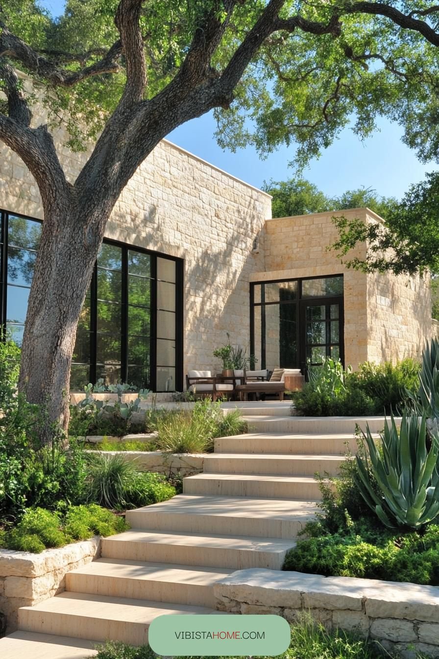 Stone Steps with Verdant Charm