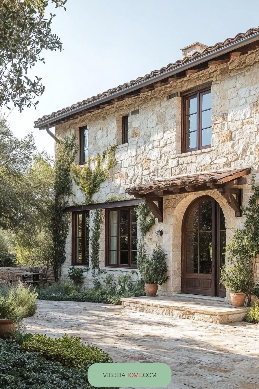 Ivy-Wrapped Sunlit Stone Manor