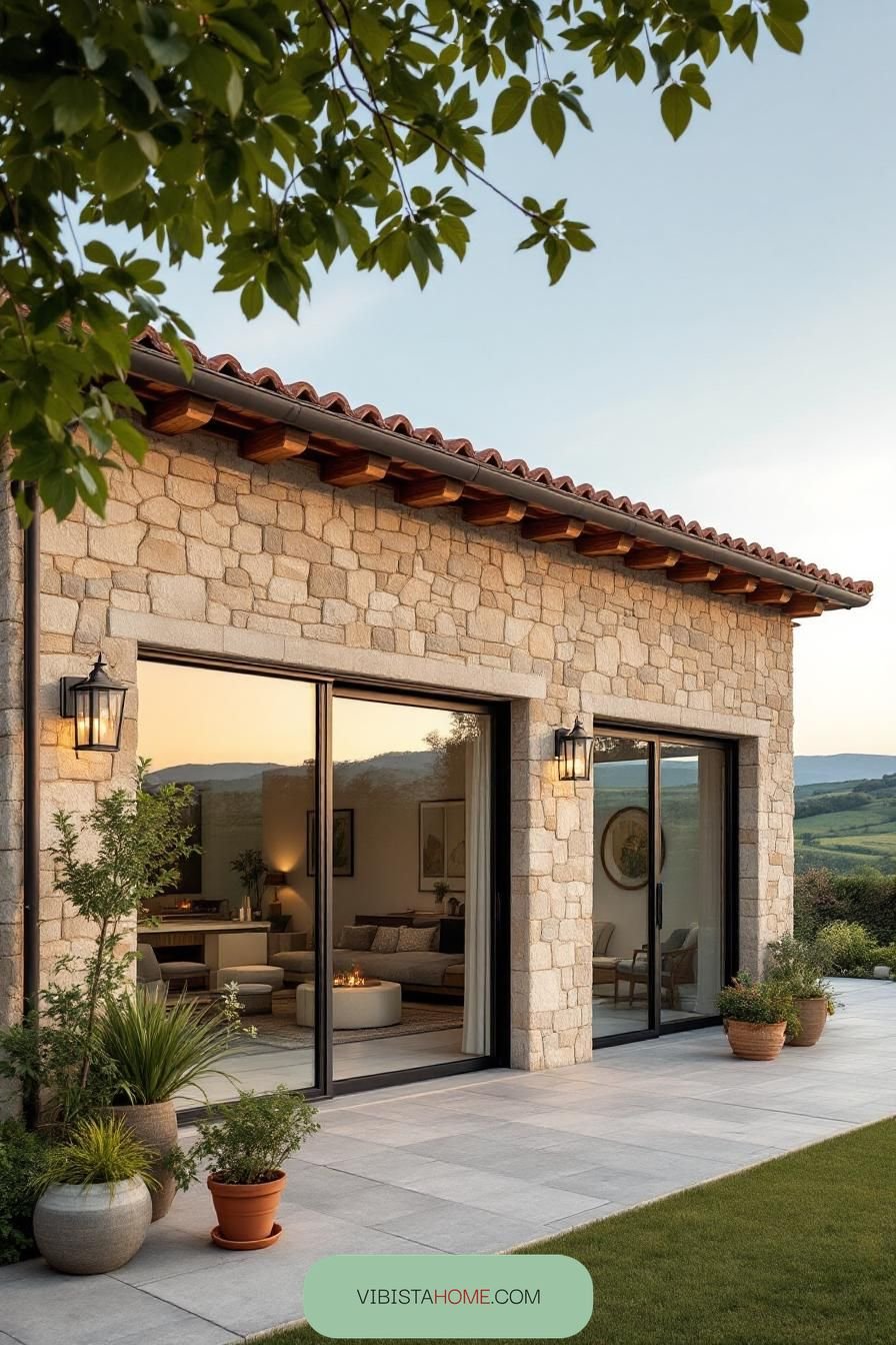 Stone-Fronted Hideaway in Sunlight