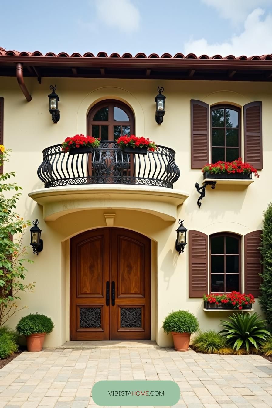 Floral Balustrade Sunlit Retreat