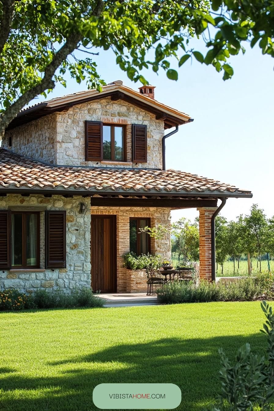 Green-Gleaming Rustic Stone Haven