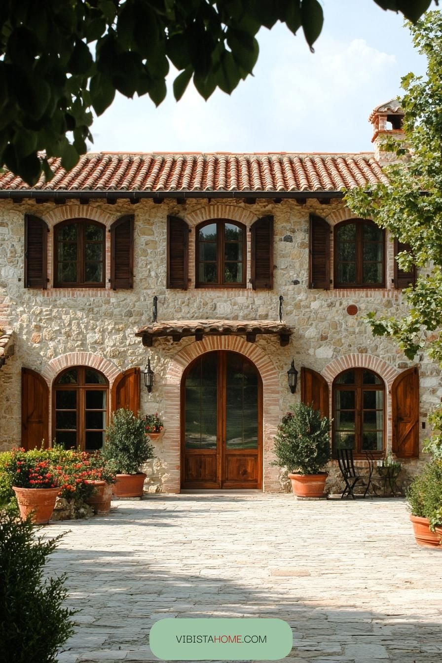 Fairy-Tale Stone Facade in Sunlight