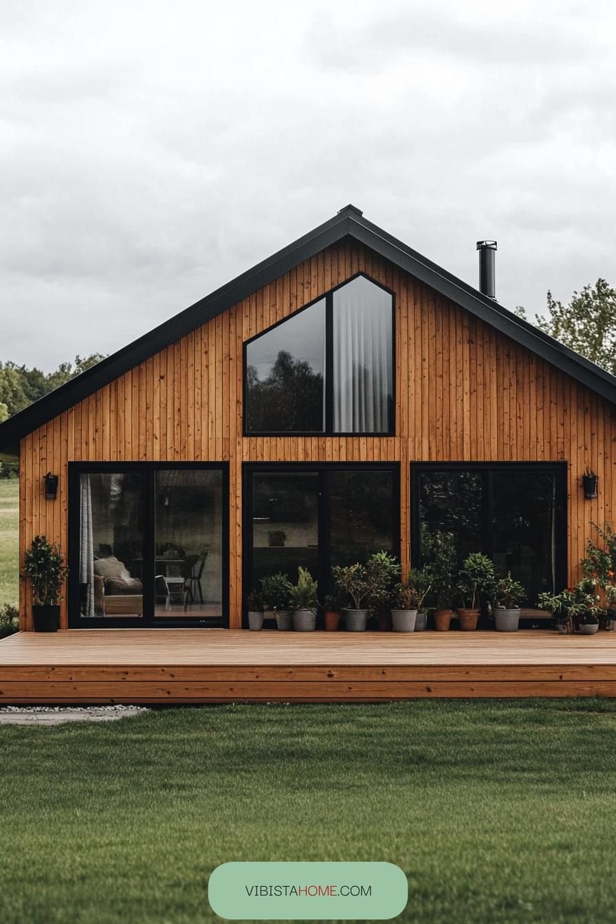 4) Chic Wooden Scandinavian House, Modern Details