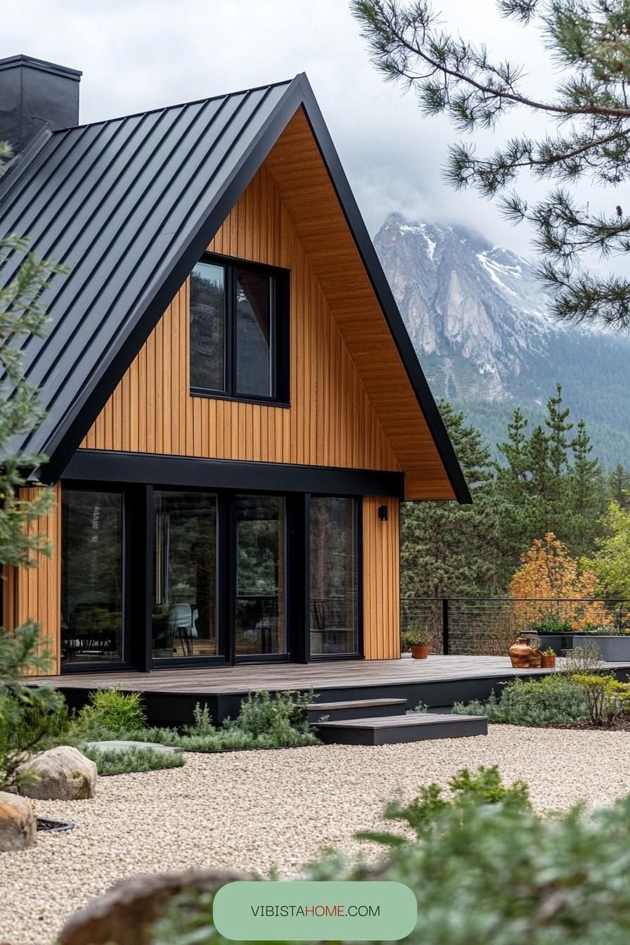 56) Sleek Mountain Retreat, Scandinavian Style