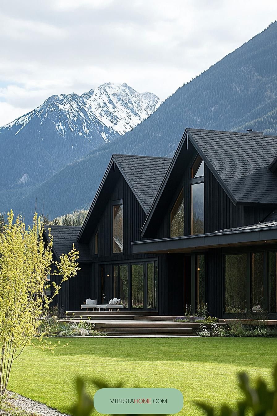16) Scandinavian Modern House Facing the Mountains