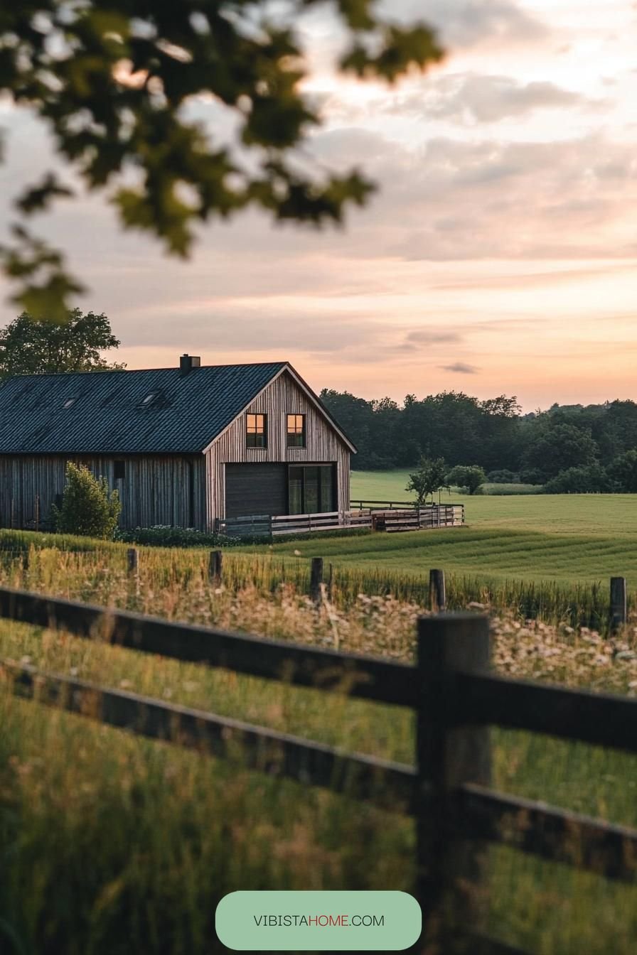 59) Sunset Over a Scandinavian Retreat