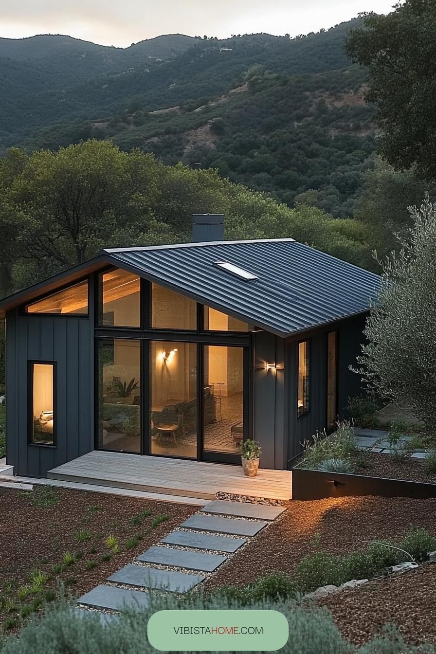 46) Scandinavian Modern Retreat Among the Trees
