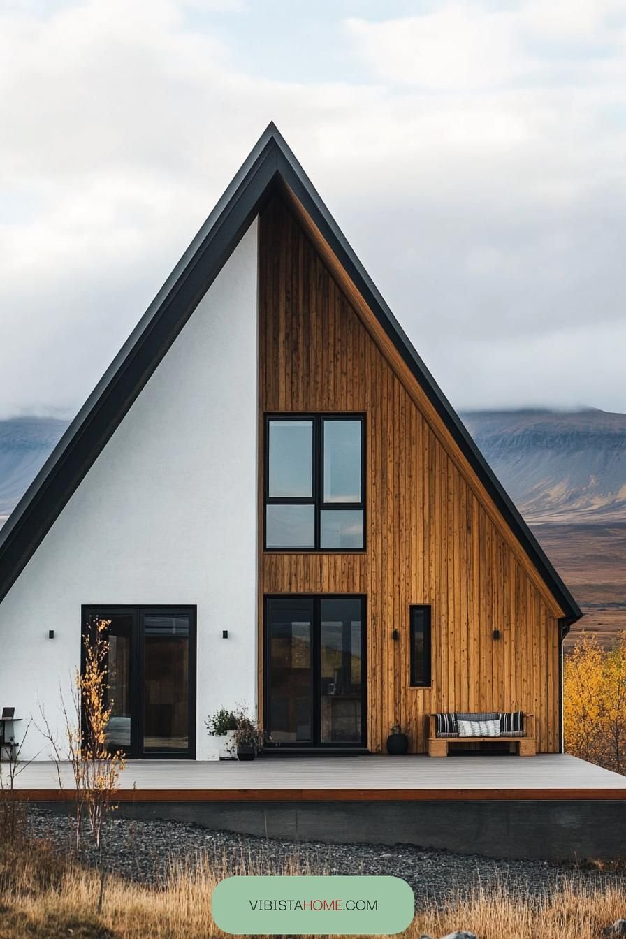 5) A-Frame House with Scandinavian Flair
