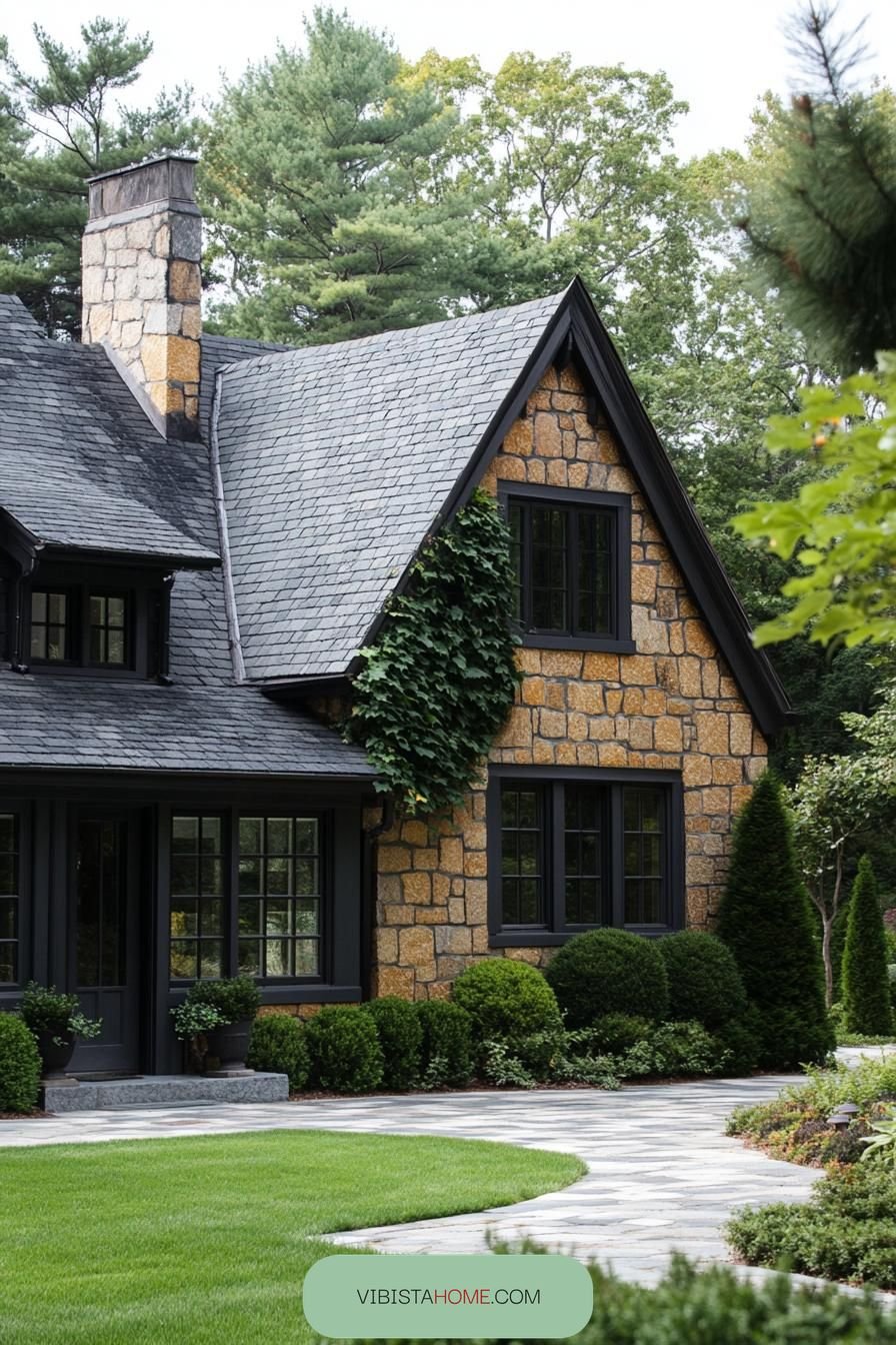 Woodland Green Stone Cottage Setting