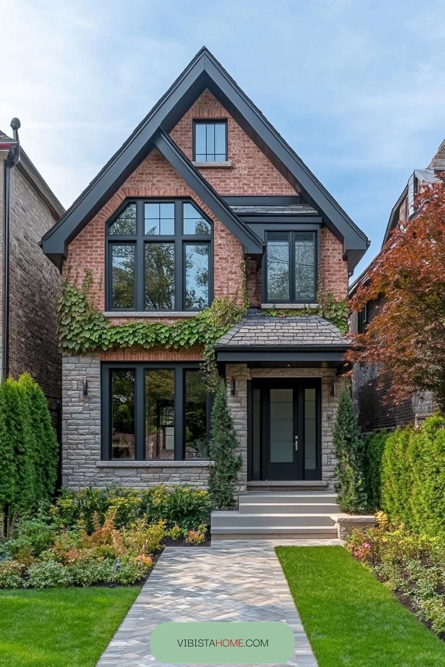 Ivy Accents on Gabled Stone