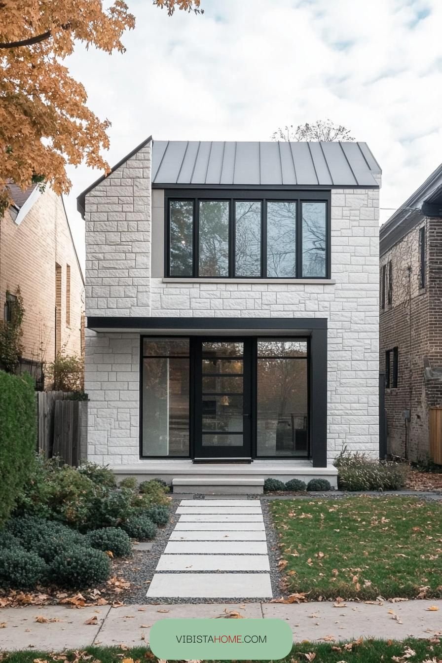 Sleek Windows Modern Stone Box
