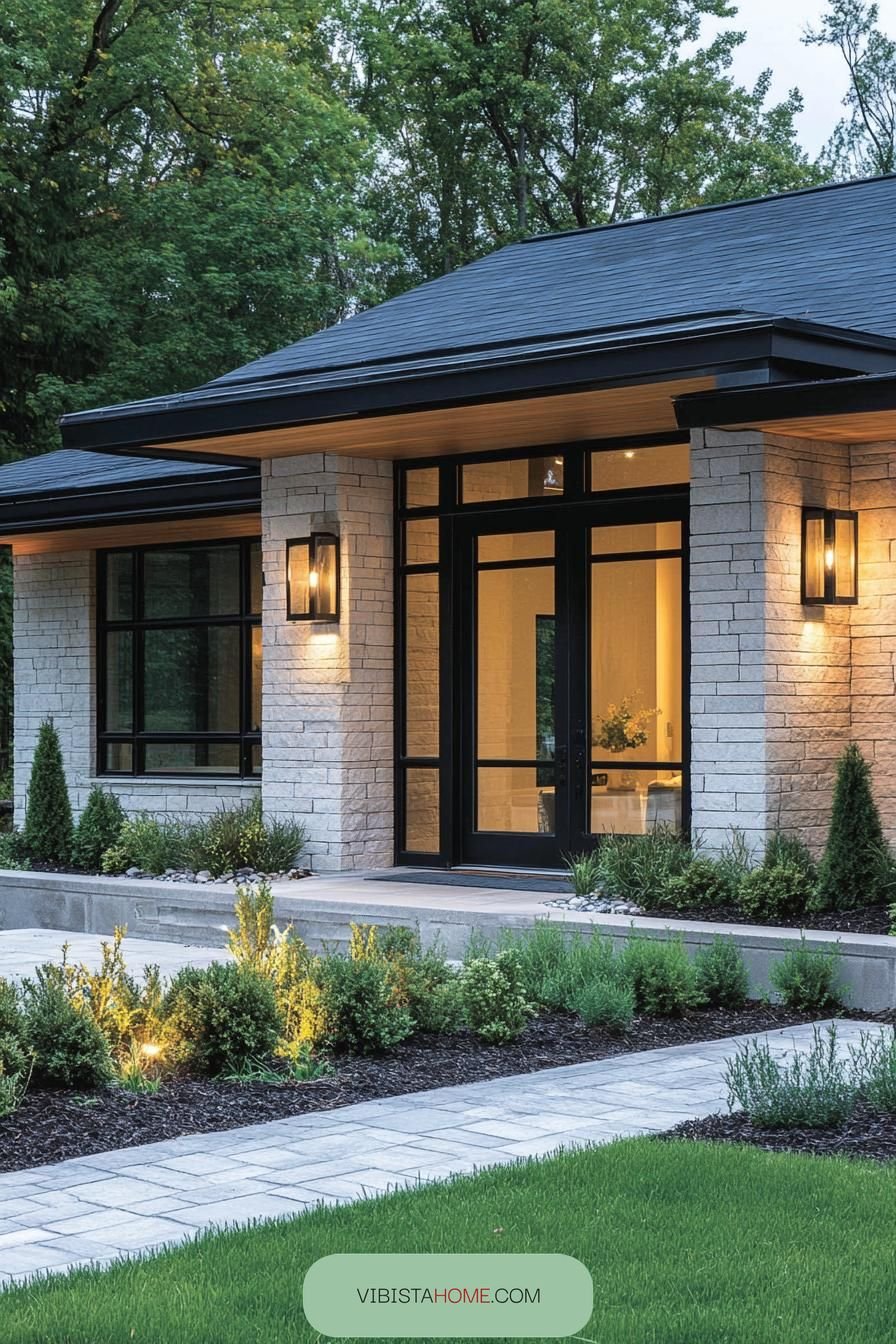 Modern Stone Dwelling Beneath the Canopy