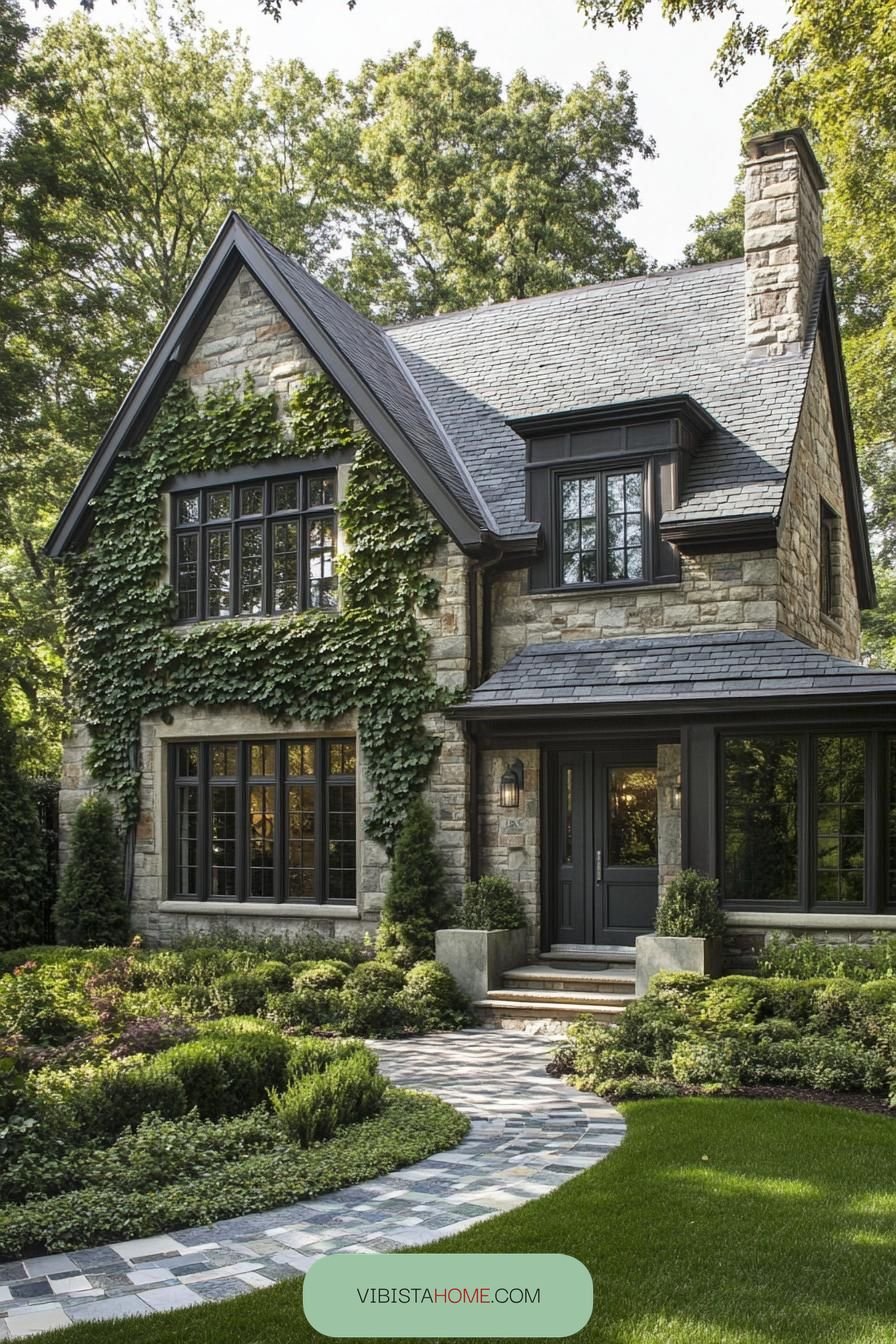 Leafy Mirth Whimsical Stone Cottage