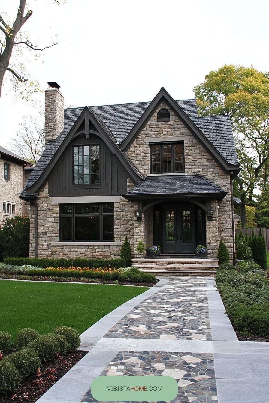 Playful Pebble Path Stone Manor