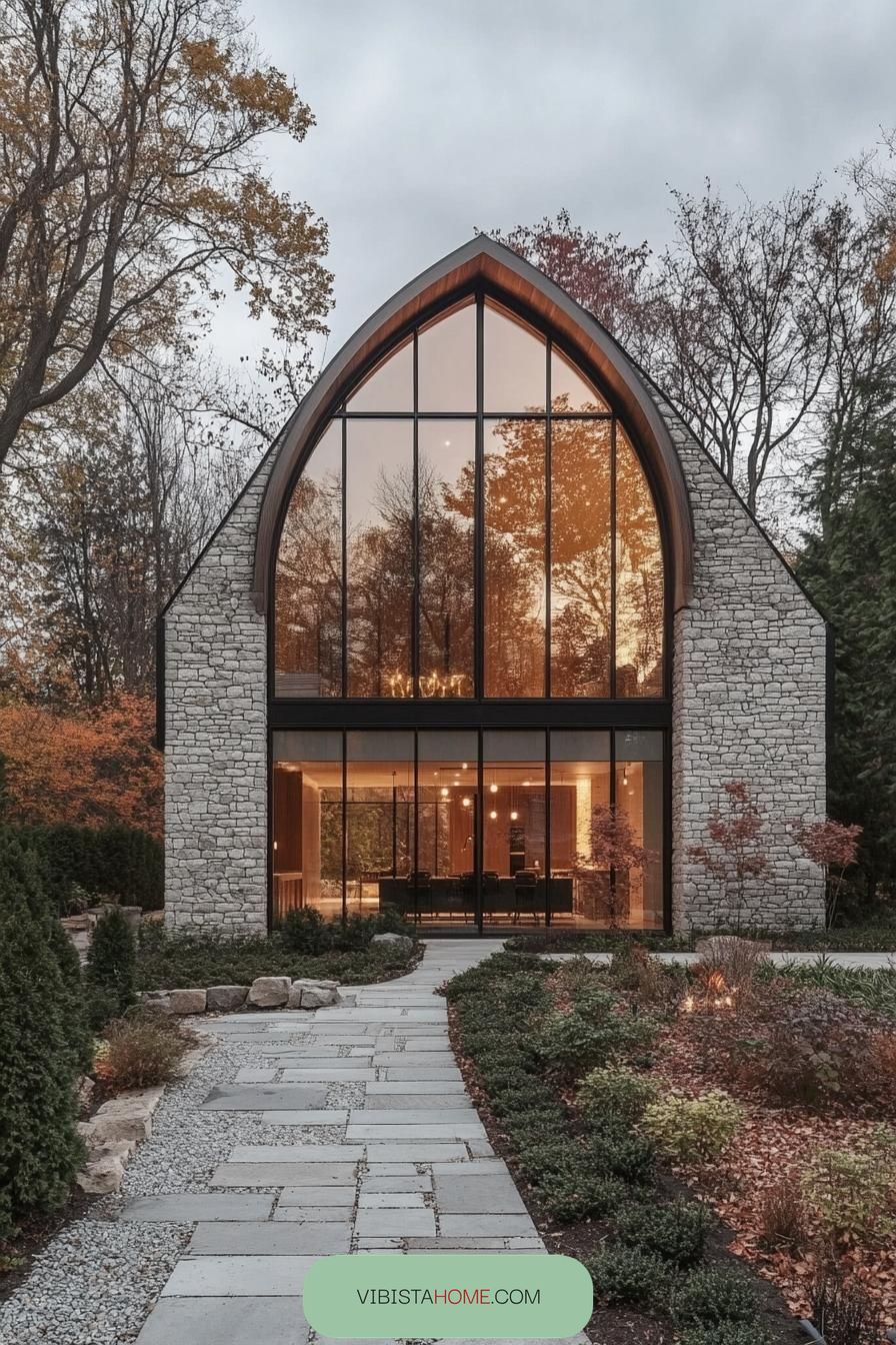 Dramatic Window Wall Stone Haven