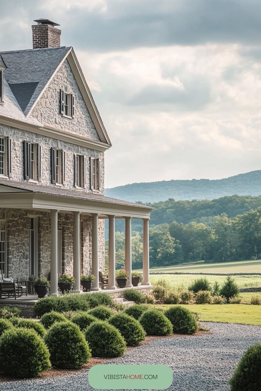 Verdant Meadow View Stone Homestead
