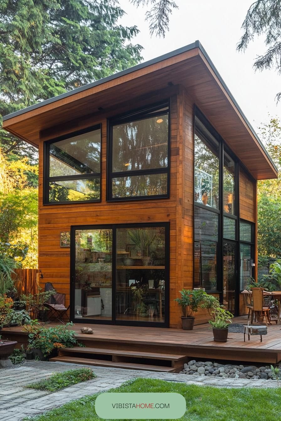 Timber Perch with Glass Walls
