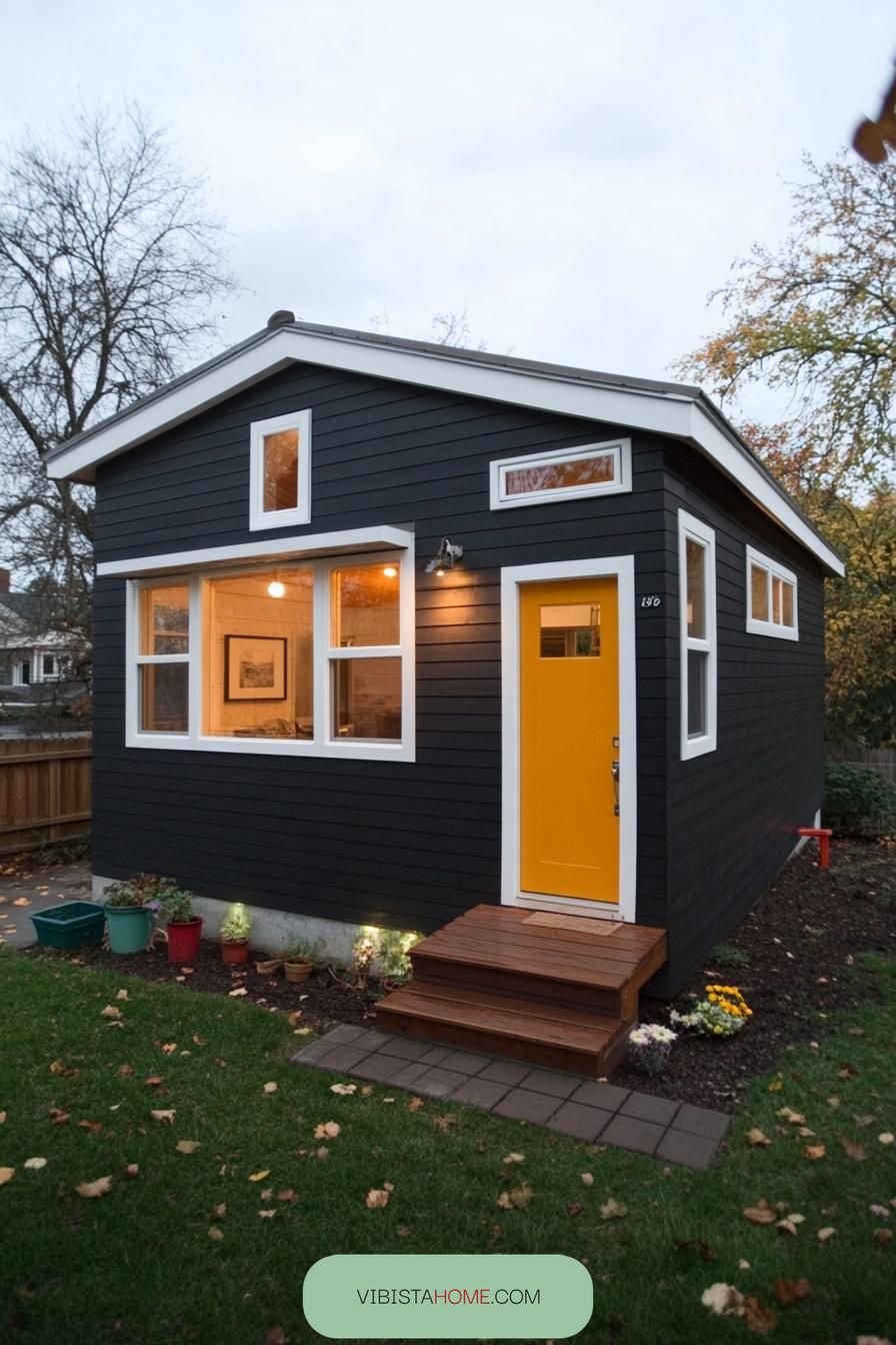 Sunny Door on a Bold Black Box
