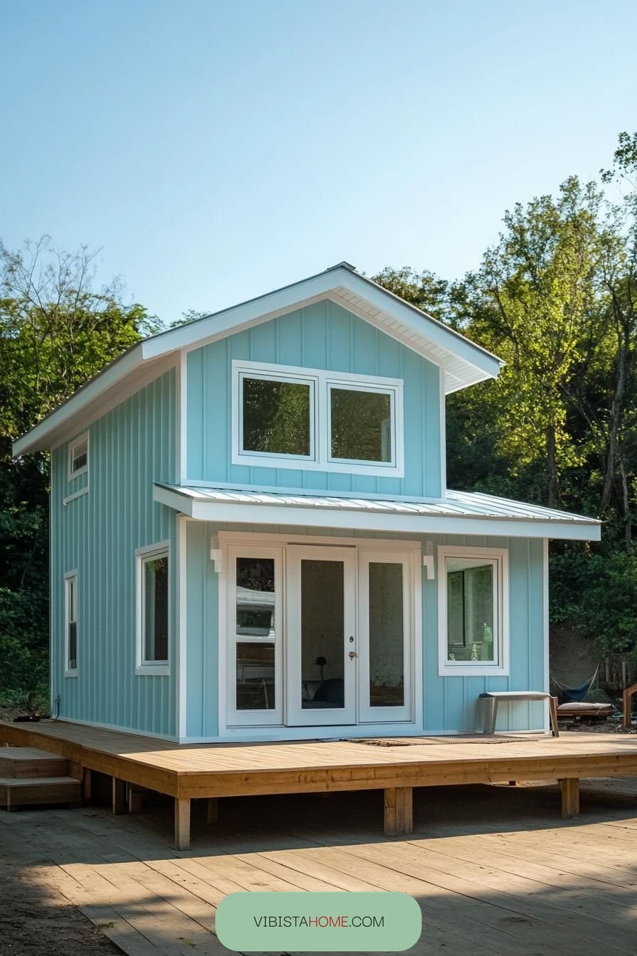 Porch Panache on a Sky-Blue Shanty
