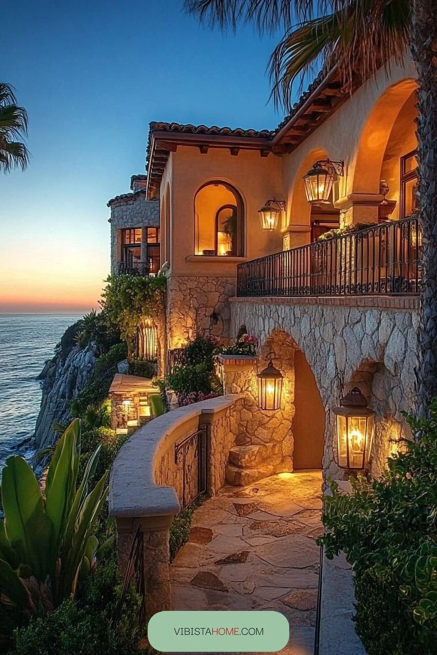 Twilight Abode on the Cliffside