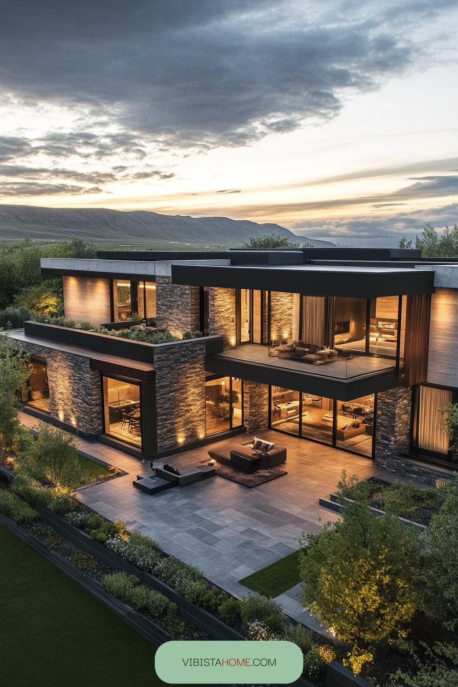 Serene Manor at Sunset
