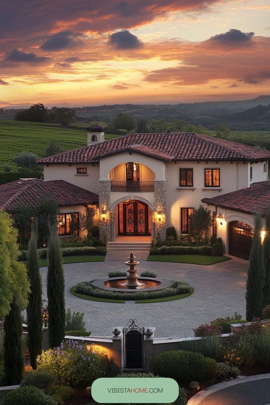 Twilight Over a Tuscan Estate