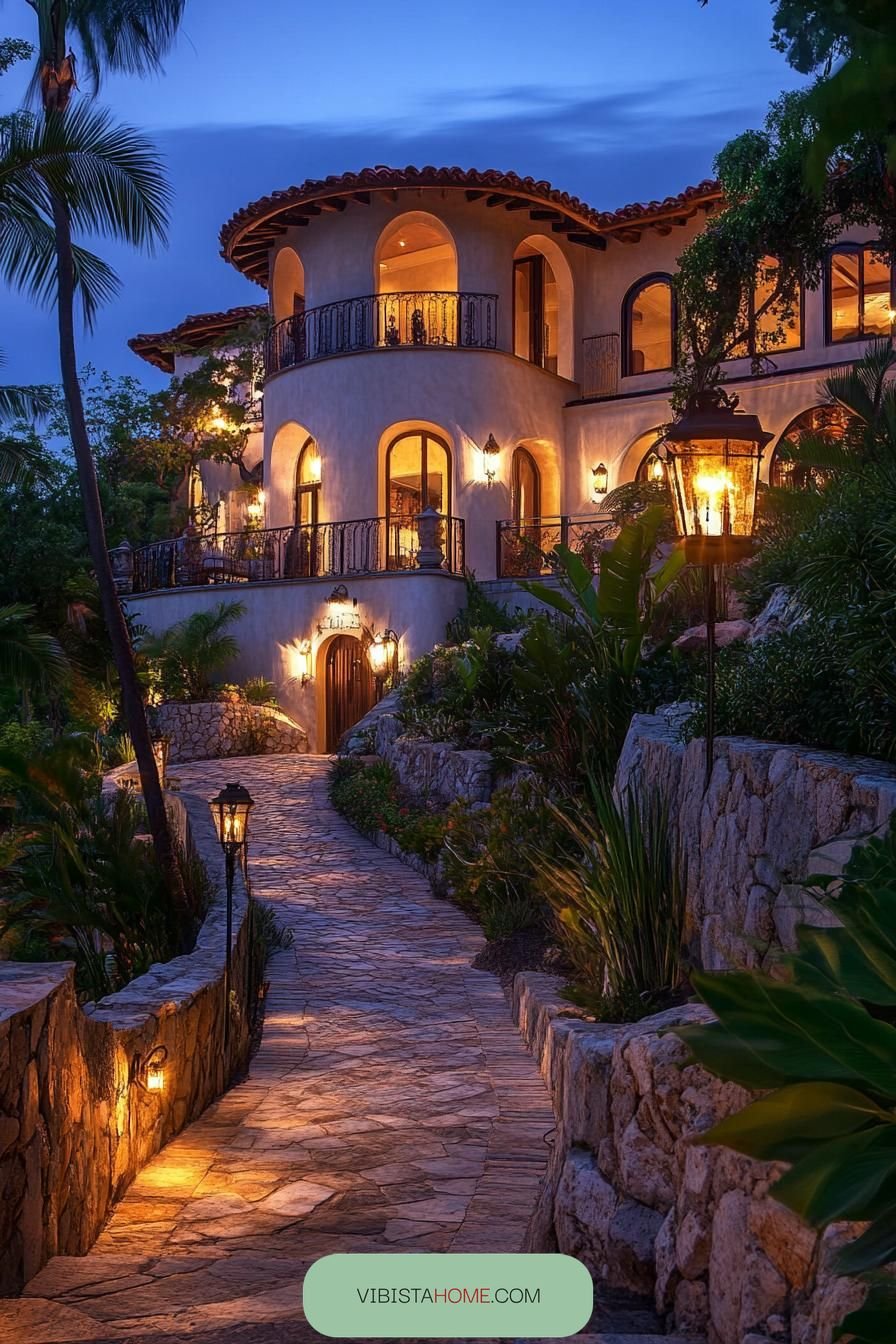 Opulent Light Down a Curved Path