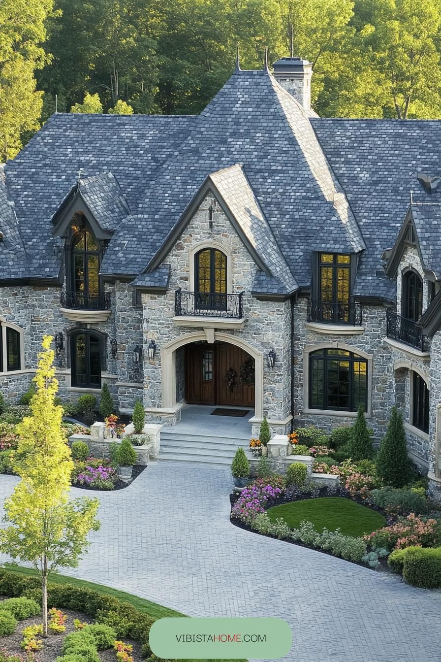 Green Foliage Framing Gothic Grandeur