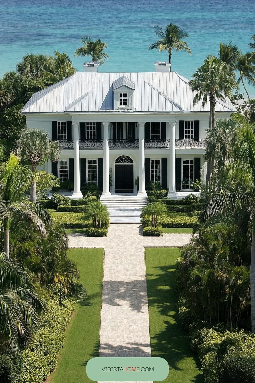 Shoreline Home with Stately Columns