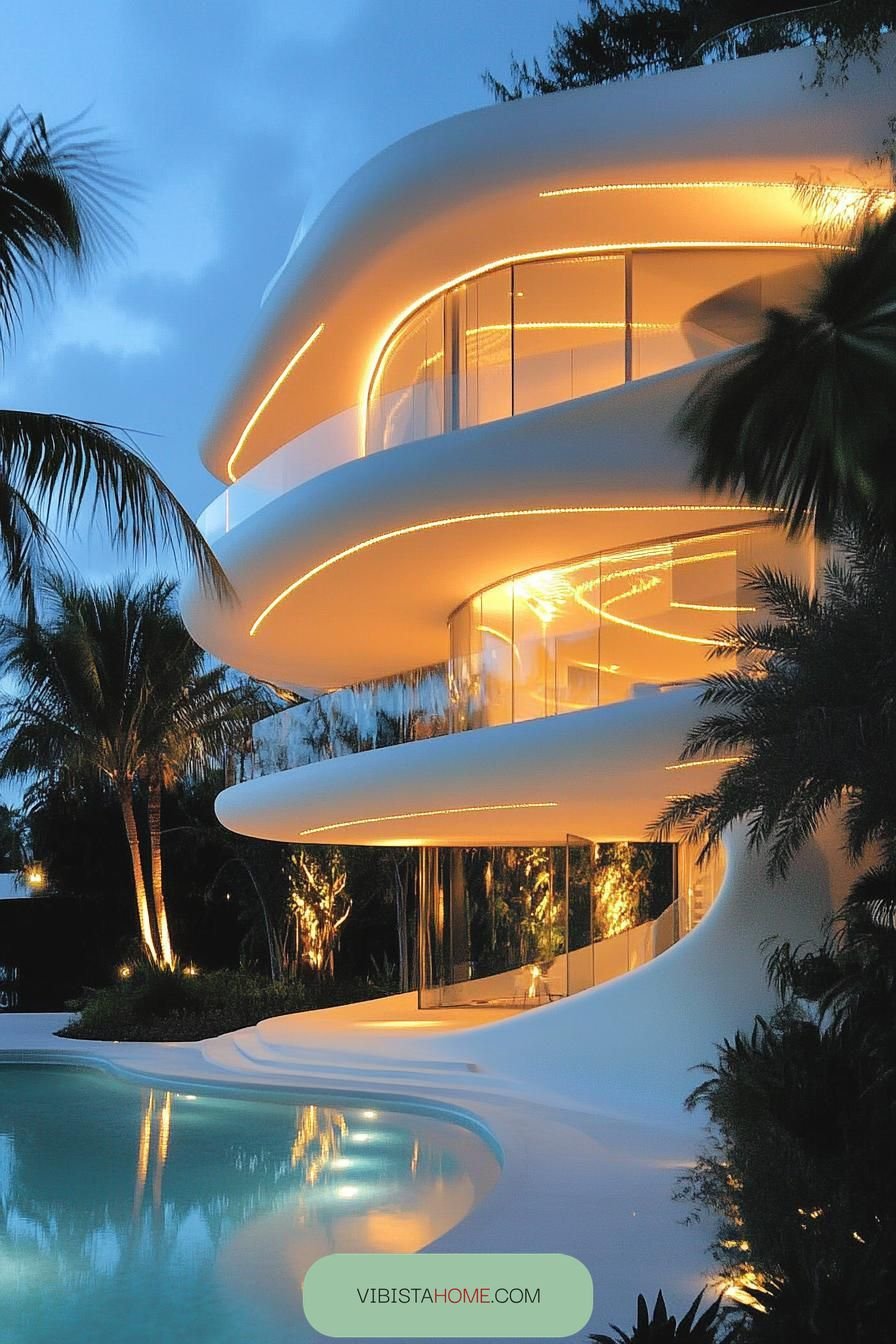 Luminous Luxury in Sculpted Waves