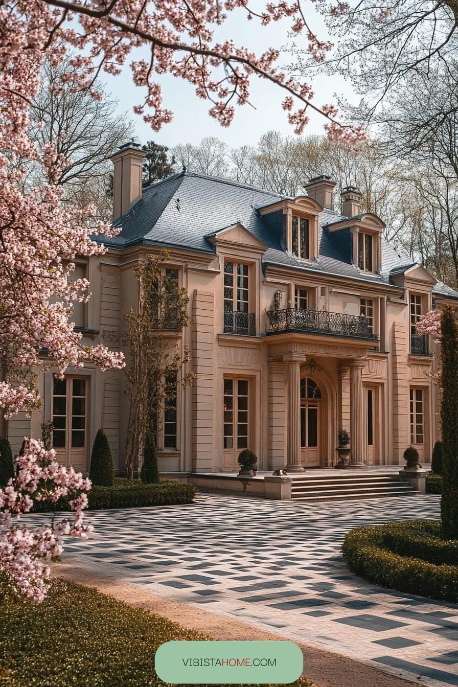 Checkerboard Lane Blossoming Grandeur