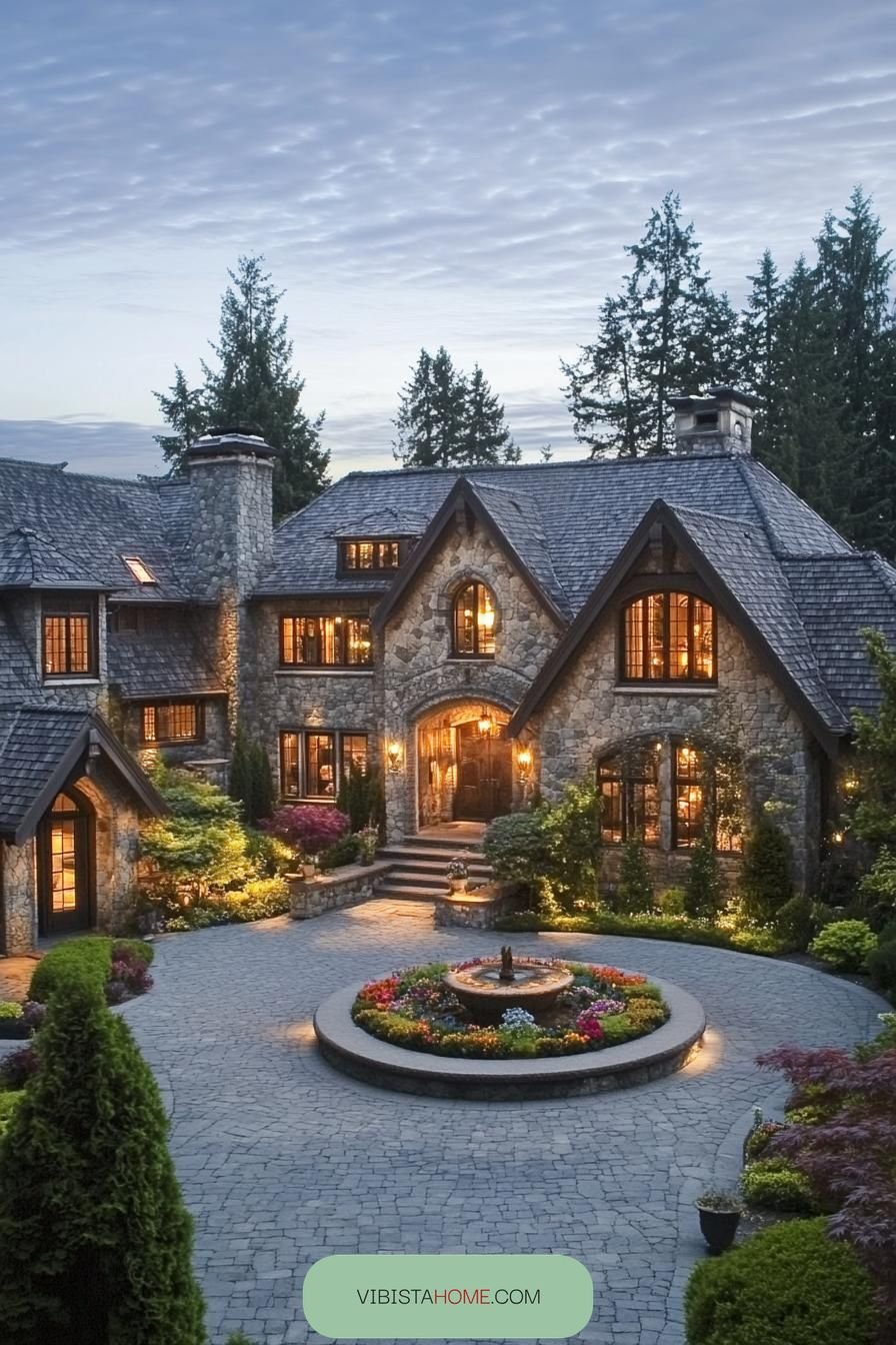 Garden Glory Beside a Stone Storybook