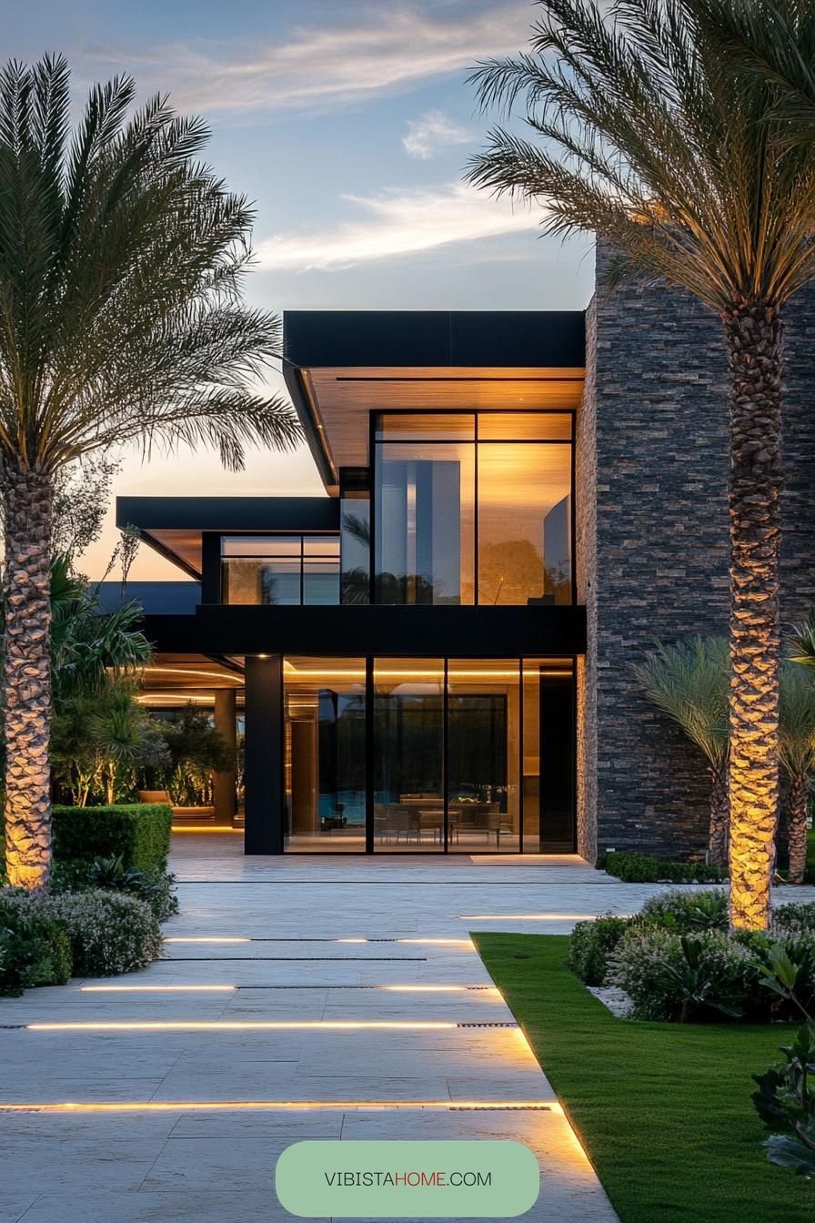 Palm-Framed Modern Marvel