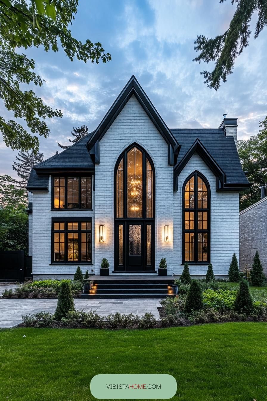 Suburban Mansion with Gothic Glamour